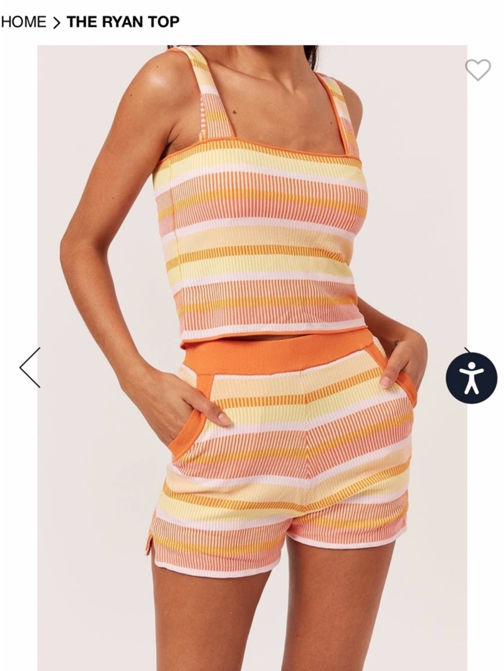 Solid & Striped Knit Tank & Shorts Set